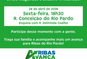 Ribas do Rio Pardo anuncia lançamento de obra de drenagem e pavimentação no Centro
