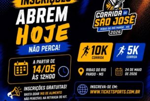Inscrições para a Corrida de São José 2026 começam nesta quinta-feira em Ribas do Rio Pardo