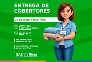 Prefeitura de Ribas do Rio Pardo realiza entrega de cobertores para famílias cadastradas nesta terça-feira